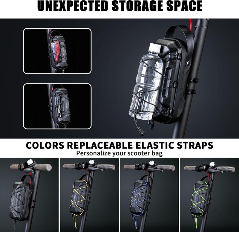 CHICLEW Electric Scooter Bag Storage, Waterproof Scooter Storage Bag with Multicolor Drawstrings, 2L Capacity Scooters Handlebar Bag, Compatible with Scooters, Bikes, Segway Ninebot and NIU - Image 3